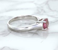 Load image into Gallery viewer, 1.27ct Round Pink Sapphire Ring in 14K White Gold