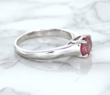 Load image into Gallery viewer, 1.27ct Round Pink Sapphire Ring in 14K White Gold