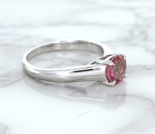 Load image into Gallery viewer, 1.27ct Round Pink Sapphire Ring in 14K White Gold