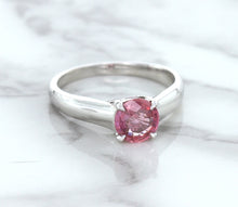 Load image into Gallery viewer, 1.27ct Round Pink Sapphire Ring in 14K White Gold