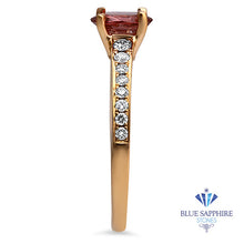 Load image into Gallery viewer, 0.80ct Oval Padparadscha Ring with Diamond Accents in 18K Rose Gold