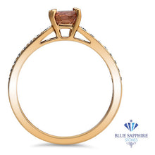 Load image into Gallery viewer, 0.80ct Oval Padparadscha Ring with Diamond Accents in 18K Rose Gold