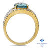 5.29ct Oval Blue Zircon Ring with Diamond Accents in 18K Yellow Gold