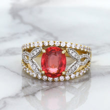 Load image into Gallery viewer, 2.31ct Oval Spinel Ring with Diamond Accents in 18K Rose Gold