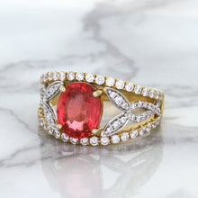 Load image into Gallery viewer, 2.31ct Oval Spinel Ring with Diamond Accents in 18K Rose Gold