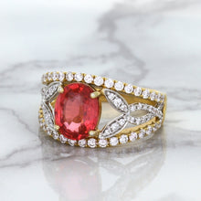 Load image into Gallery viewer, 2.31ct Oval Spinel Ring with Diamond Accents in 18K Rose Gold