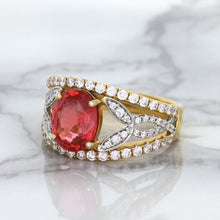 Load image into Gallery viewer, 2.31ct Oval Spinel Ring with Diamond Accents in 18K Rose Gold