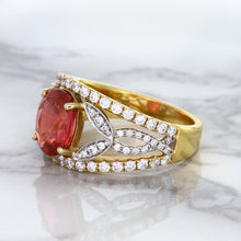 Load image into Gallery viewer, 2.31ct Oval Spinel Ring with Diamond Accents in 18K Rose Gold