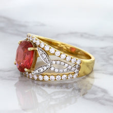 Load image into Gallery viewer, 2.31ct Oval Spinel Ring with Diamond Accents in 18K Rose Gold
