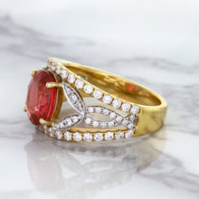 Load image into Gallery viewer, 2.31ct Oval Spinel Ring with Diamond Accents in 18K Rose Gold
