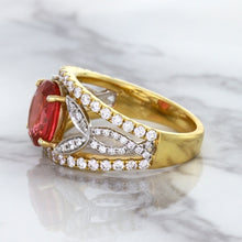 Load image into Gallery viewer, 2.31ct Oval Spinel Ring with Diamond Accents in 18K Rose Gold