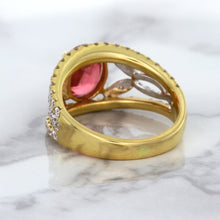 Load image into Gallery viewer, 2.31ct Oval Spinel Ring with Diamond Accents in 18K Rose Gold