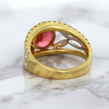 Load image into Gallery viewer, 2.31ct Oval Spinel Ring with Diamond Accents in 18K Rose Gold