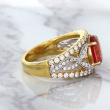 Load image into Gallery viewer, 2.31ct Oval Spinel Ring with Diamond Accents in 18K Rose Gold