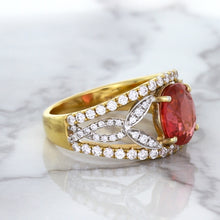 Load image into Gallery viewer, 2.31ct Oval Spinel Ring with Diamond Accents in 18K Rose Gold