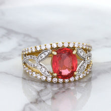 Load image into Gallery viewer, 2.31ct Oval Spinel Ring with Diamond Accents in 18K Rose Gold