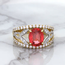 Load image into Gallery viewer, 2.31ct Oval Spinel Ring with Diamond Accents in 18K Rose Gold
