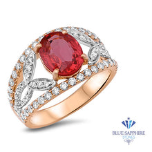 Load image into Gallery viewer, 2.31ct Oval Spinel Ring with Diamond Accents in 18K Rose Gold
