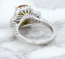 Load image into Gallery viewer, 3.04ct Cushion Ruby Ring with Diamond Halo in 18K White Gold