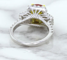 Load image into Gallery viewer, 3.04ct Cushion Ruby Ring with Diamond Halo in 18K White Gold
