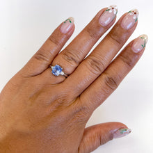 Load image into Gallery viewer, 2.33ct Cushion Blue Sapphire Ring with Diamond Accents in 14K White Gold