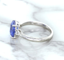 Load image into Gallery viewer, 2.33ct Cushion Blue Sapphire Ring with Diamond Accents in 14K White Gold