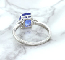 Load image into Gallery viewer, 2.33ct Cushion Blue Sapphire Ring with Diamond Accents in 14K White Gold