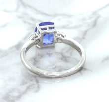 Load image into Gallery viewer, 2.33ct Cushion Blue Sapphire Ring with Diamond Accents in 14K White Gold