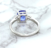 Load image into Gallery viewer, 2.33ct Cushion Blue Sapphire Ring with Diamond Accents in 14K White Gold