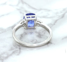 Load image into Gallery viewer, 2.33ct Cushion Blue Sapphire Ring with Diamond Accents in 14K White Gold