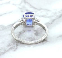Load image into Gallery viewer, 2.33ct Cushion Blue Sapphire Ring with Diamond Accents in 14K White Gold