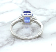 Load image into Gallery viewer, 2.33ct Cushion Blue Sapphire Ring with Diamond Accents in 14K White Gold