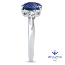 Load image into Gallery viewer, 2.33ct Cushion Blue Sapphire Ring with Diamond Accents in 14K White Gold