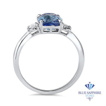 Load image into Gallery viewer, 2.33ct Cushion Blue Sapphire Ring with Diamond Accents in 14K White Gold