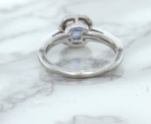 Load image into Gallery viewer, 1.36ct Cushion Blue Sapphire Ring with Diamond Halo in 14K White Gold