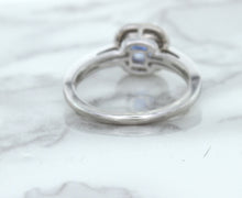 Load image into Gallery viewer, 1.36ct Cushion Blue Sapphire Ring with Diamond Halo in 14K White Gold