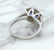 Load image into Gallery viewer, 1.46ct Round Blue Sapphire Ring with Diamond Halo in 14K White Gold