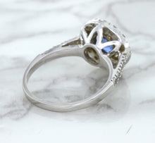 Load image into Gallery viewer, 1.46ct Round Blue Sapphire Ring with Diamond Halo in 14K White Gold