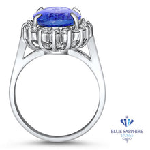 Load image into Gallery viewer, 5.45ct Oval Tanzanite Ring with Diamond Halo in 14K White Gold