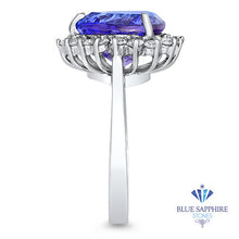 Load image into Gallery viewer, 5.06ct Trillion Tanzanite Ring with Diamond Halo in 14K White Gold