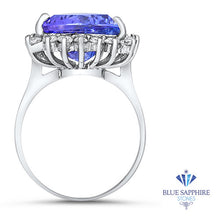 Load image into Gallery viewer, 5.06ct Trillion Tanzanite Ring with Diamond Halo in 14K White Gold