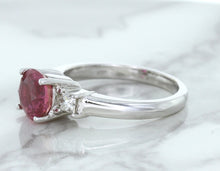 Load image into Gallery viewer, 2.26ct Round Pink Sapphire Ring with Diamond Accents in 18K White Gold