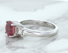 Load image into Gallery viewer, 2.26ct Round Pink Sapphire Ring with Diamond Accents in 18K White Gold