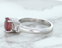 Load image into Gallery viewer, 2.26ct Round Pink Sapphire Ring with Diamond Accents in 18K White Gold