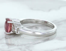 Load image into Gallery viewer, 2.26ct Round Pink Sapphire Ring with Diamond Accents in 18K White Gold