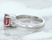 Load image into Gallery viewer, 2.26ct Round Pink Sapphire Ring with Diamond Accents in 18K White Gold