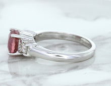 Load image into Gallery viewer, 2.26ct Round Pink Sapphire Ring with Diamond Accents in 18K White Gold