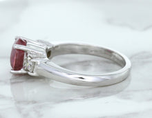 Load image into Gallery viewer, 2.26ct Round Pink Sapphire Ring with Diamond Accents in 18K White Gold