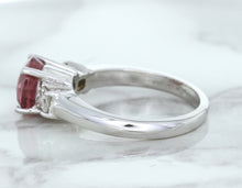 Load image into Gallery viewer, 2.26ct Round Pink Sapphire Ring with Diamond Accents in 18K White Gold