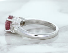 Load image into Gallery viewer, 2.26ct Round Pink Sapphire Ring with Diamond Accents in 18K White Gold